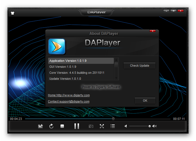 DAPlayer 1.0 видео проигрыватель MKV, Blu-ray, H264, DVD cкачать бесплатно