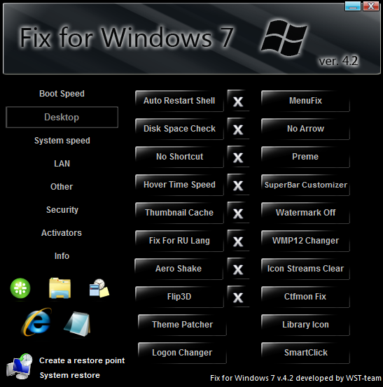 Fix for Windows 7 v4.2 RUS скачать бесплатно - сборник универсальных фиксов и патчей