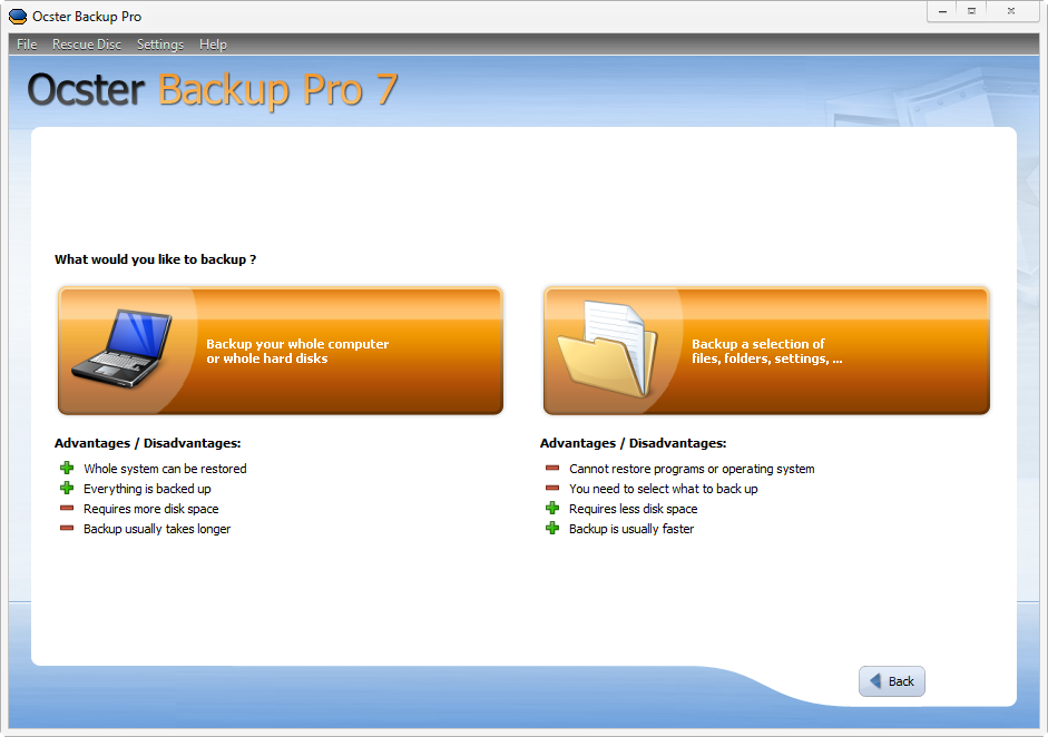 Ocster Backup Pro 7.08 скачать бесплатно - программа для резервного копирования файлов