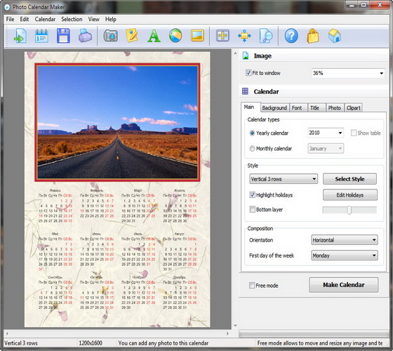 Photo Calendar Maker 3.27 RUS Portable скачать бесплатно - Генератор Календарей