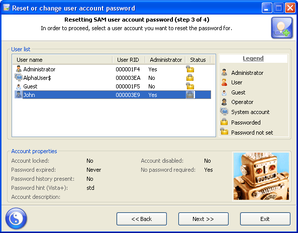 Reset Windows Password 1.2 Advanced Edition RUS скачать бесплатно