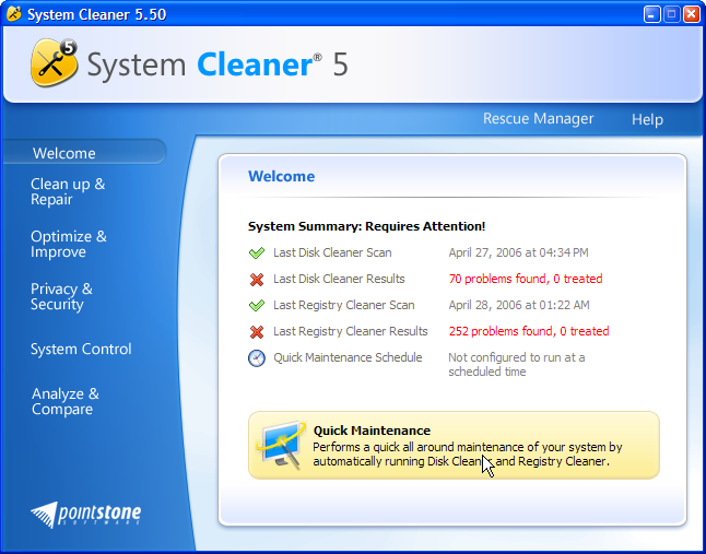 Pointstone System Cleaner 5.9 + keygen ключ скачать бесплатно - программа для очистки системы